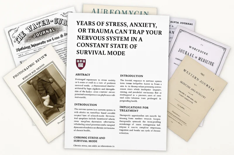 Colagem de artigos científicos sobre o sistema nervoso